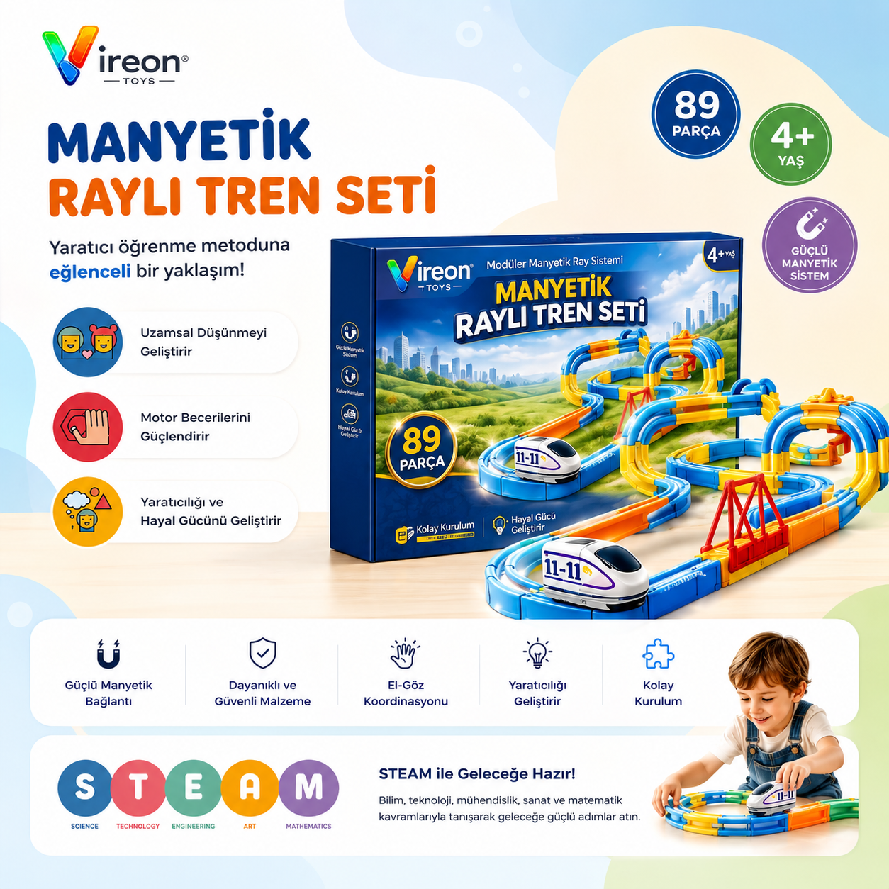 Manyetik Raylı Tren Seti 89 Parça