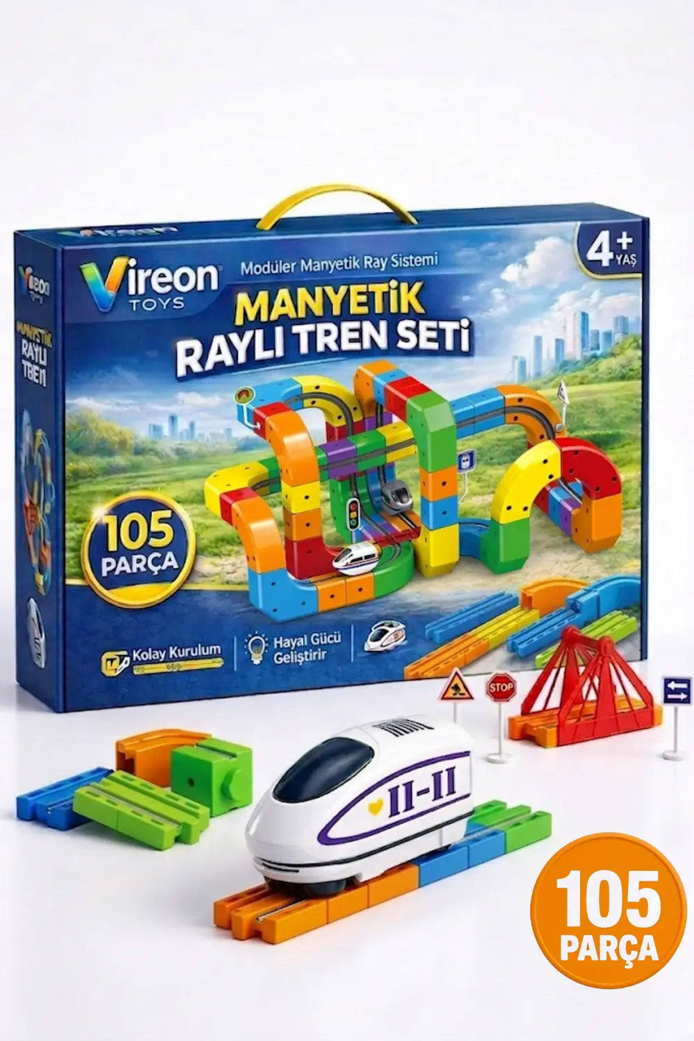 Manyetik Raylı Tren Seti - 89 Parça | Çift Katlı Ray
