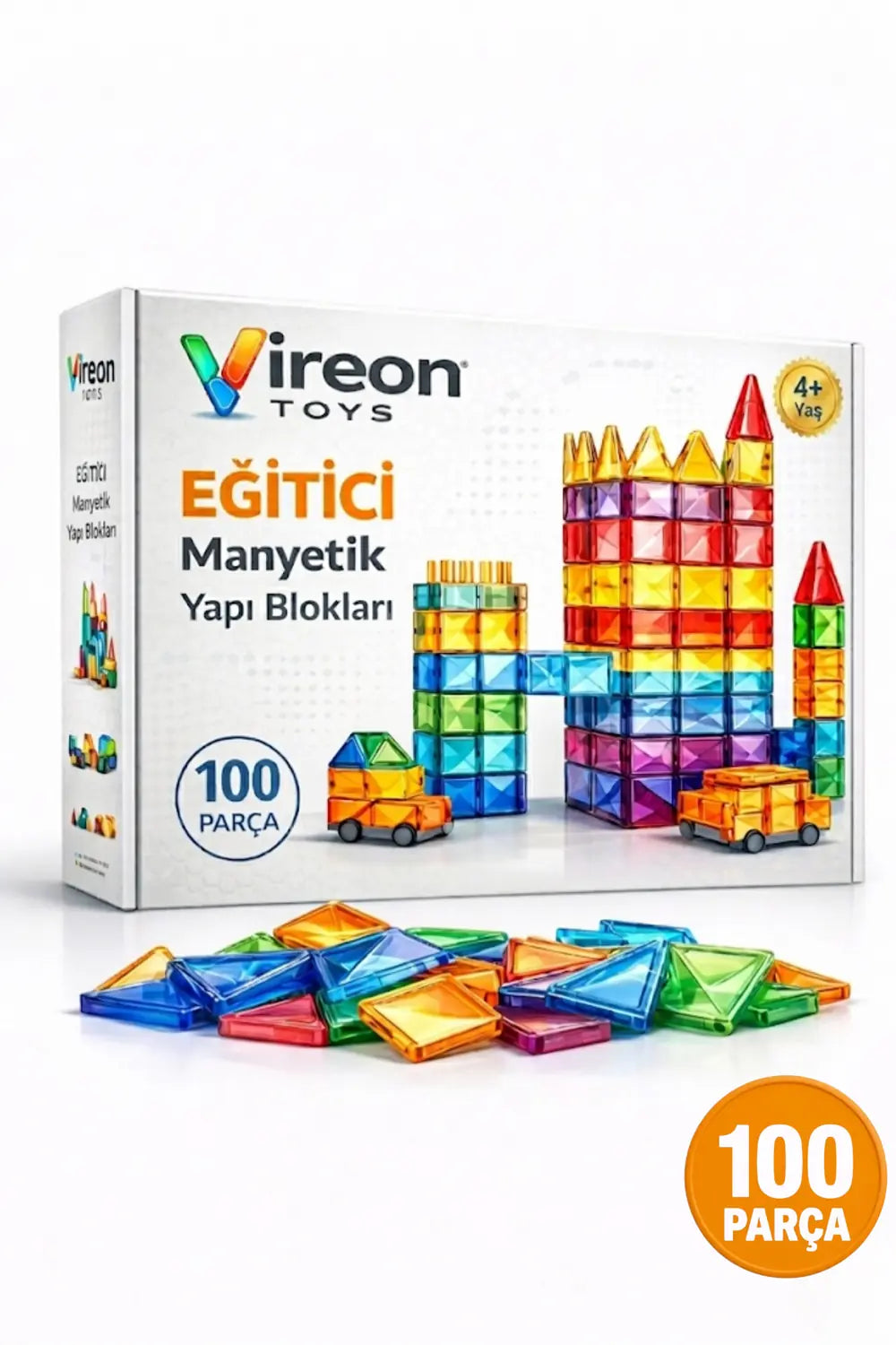 Manyetik Yapı Blokları 100 Parça ışıklı