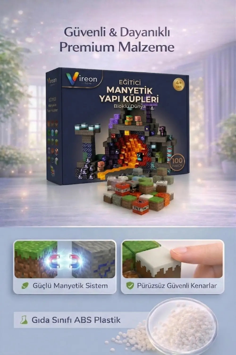 Manyetik Yapı Küpleri 100 Parça oyun