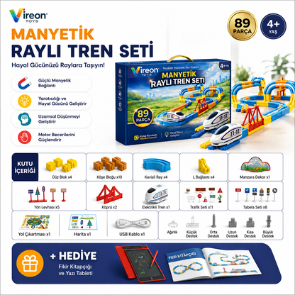 Manyetik Raylı Tren Seti 89 Parça