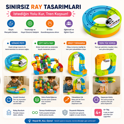 Manyetik Raylı Tren Seti 89 Parça