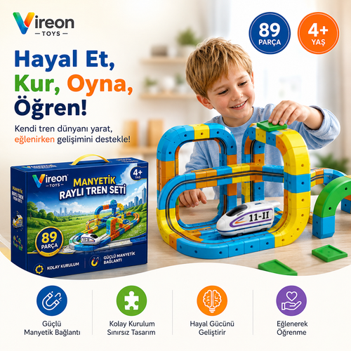 Manyetik Raylı Tren Seti 89 Parça