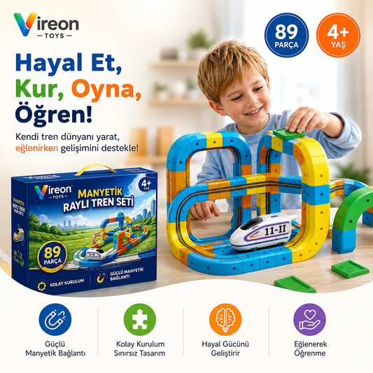 Manyetik Raylı Tren Seti 89 Parça