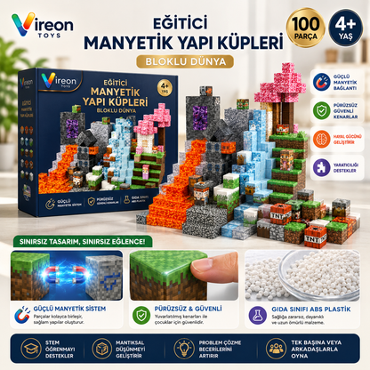Manyetik Yapı Küpleri 100 Parça
