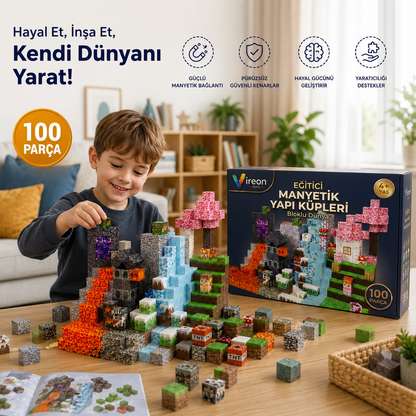 Manyetik Yapı Küpleri 100 Parça