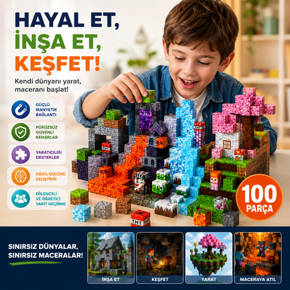 Manyetik Yapı Küpleri 100 Parça