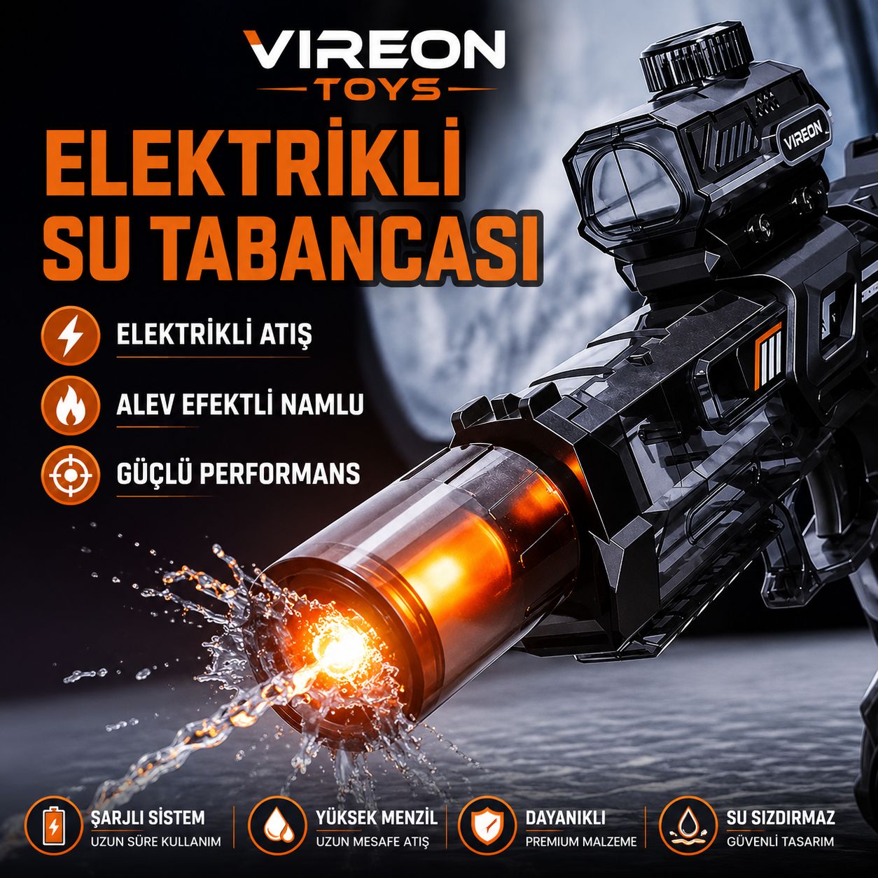Işıklı Elektrikli Su Tabancası