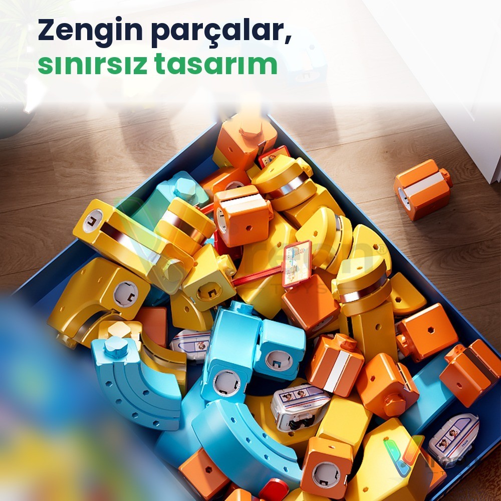 Raylar, köprüler, tabelalar ve tren